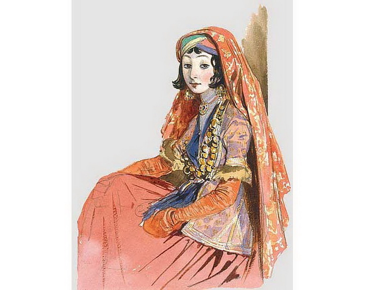 1840-1853. Жительница Шемахи в национальной ширванской одежде