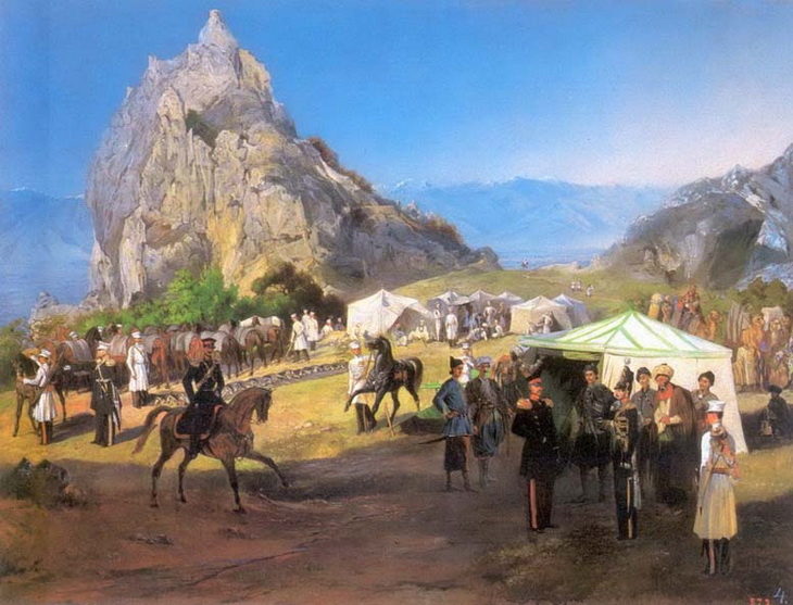 1840-1853. Летний лагерь Нижегородского драгунского полка под Кара-Агачем