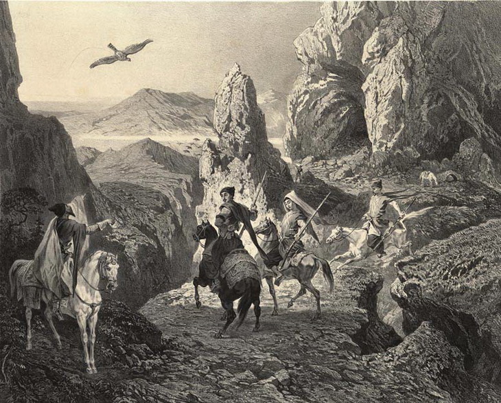 1840-1853. Соколиная охота в окресностях Эривани