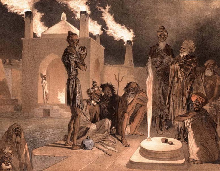 1842-1853. Огнепоклонники в Атешгяхе