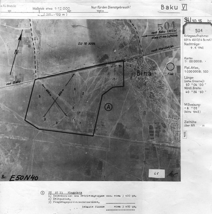 Поселок Бина и окрестности, 9 сентября 1942 года