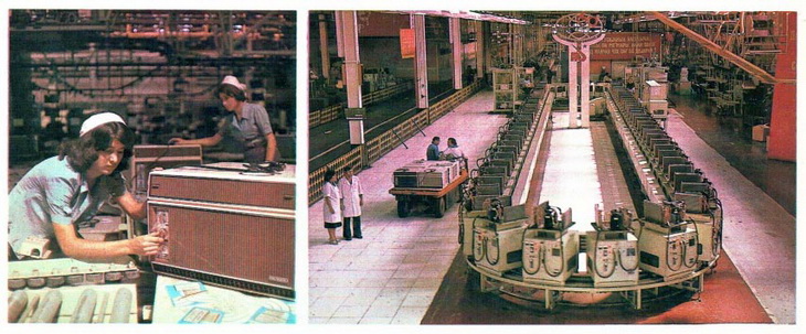 1980. Открытка из подарочного набора -Город Баку- с видом конвейера БЗБК