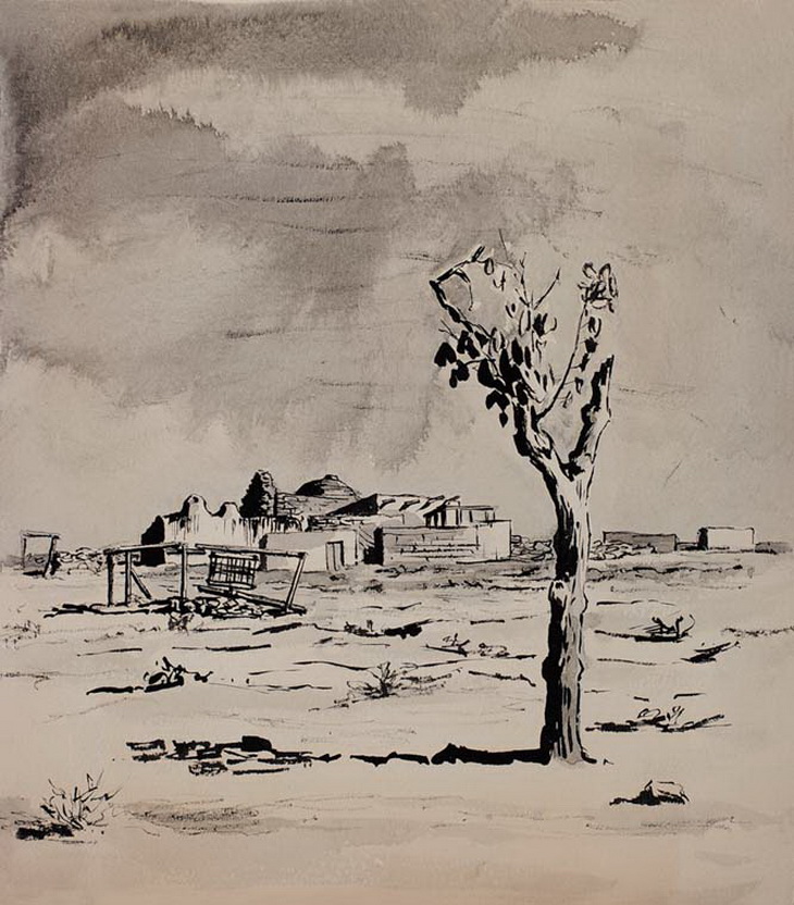 1919. Рисунок С.Телингатера. Дерево на Апшероне
