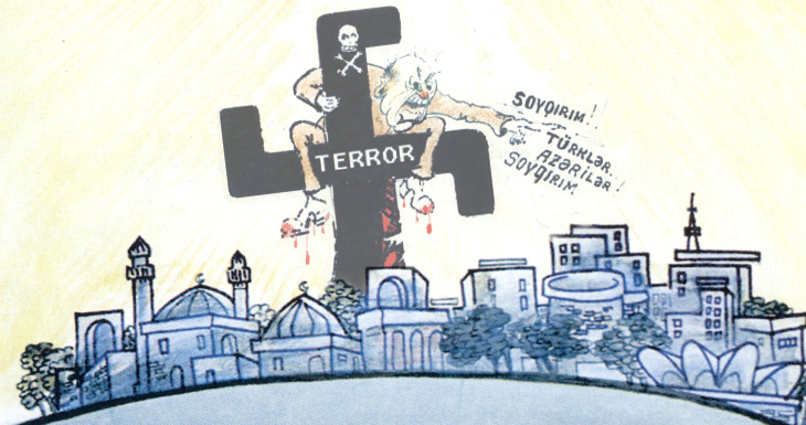 Карабахский конфликт и "армянский геноцид" в карикатурах К.Керимова (ФОТО)