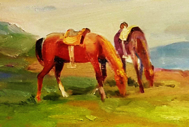 Карабахские лошади на картинах и рисунках азербайджанских художников (ФОТО)